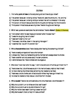 Old Yeller Answers Questions PDF