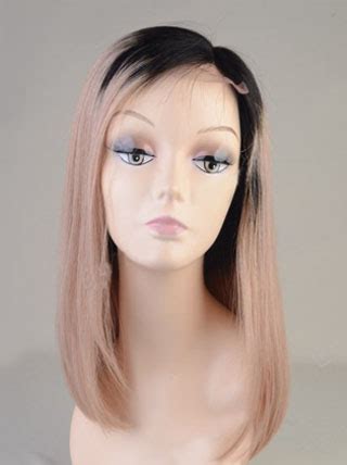 Ombre Color Customized Lob Full Blunt Ends Human Hair Full Lace Wig