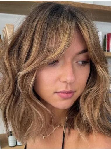 Ombre Lace Wig Lace Front Synthetic Wavy Bobs Curly Bangs Wigs