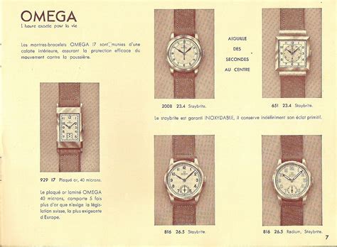 Omega Watch Vintage Catalog