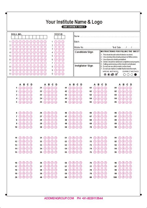 Omr Answer Sheet Means Doc