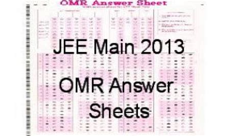 Omr Answer Sheet Of Jee Main 2013 Kindle Editon