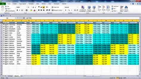 On Call Schedule Template Excel