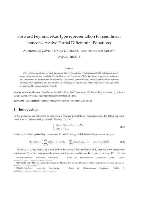 On The Solution Of Kac Type Partial Differential Equations Kindle Editon