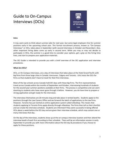 On-campus interviews (OCIs):