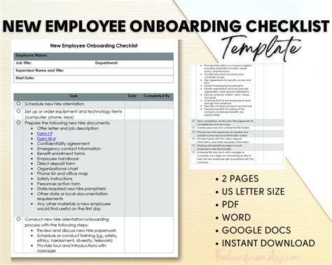 Onboarding Checklist For New Hires Template