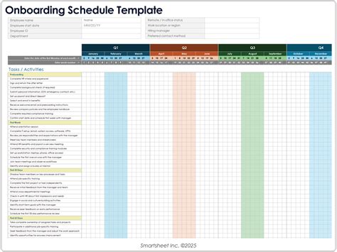 Onboarding Schedule Template