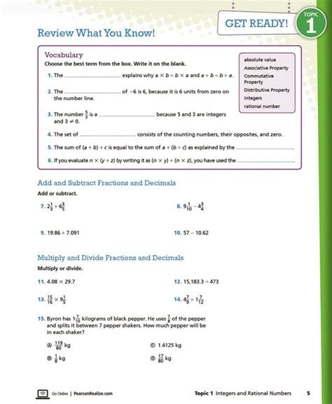 Oncore Mathematics Grade 7 Answer Key Reader