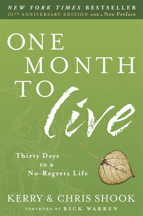 One Month to Live Thirty Days to a No-Regrets Life Reader