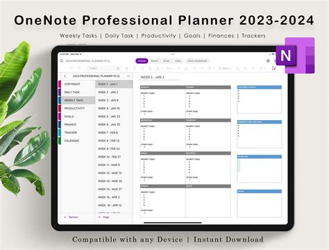 One Note Planner Template