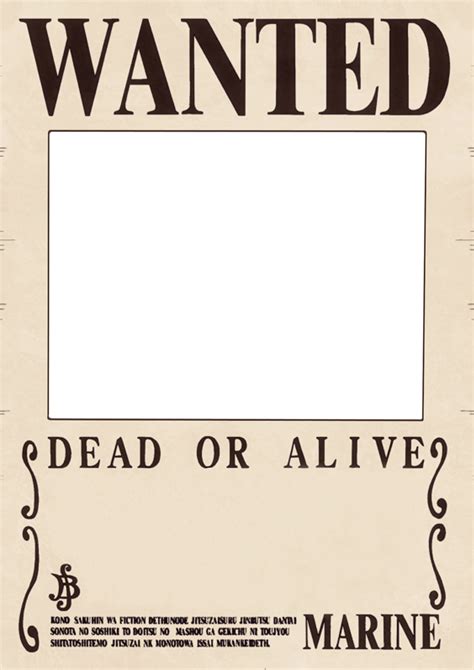 One Piece Wanted Posters Template