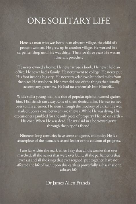 One Solitary Life Poem Printable