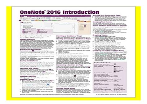 OneNote 2016 Introduction Quick Reference Guide Windows Version Cheat Sheet of Instructions Tips and Shortcuts Laminated Card Kindle Editon