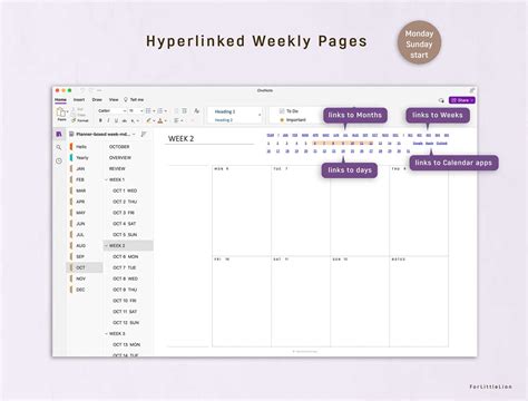 Onenote Calendar Template