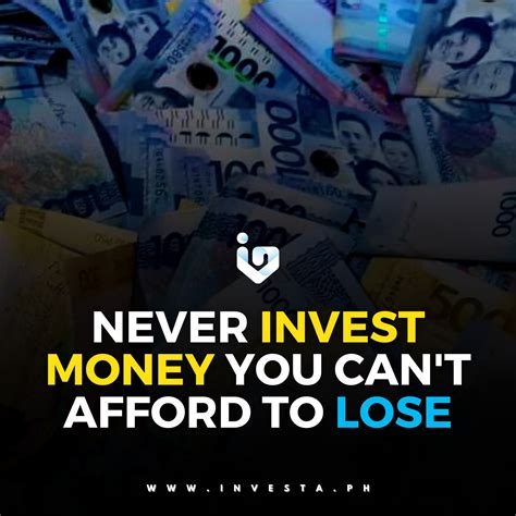 Only invest what you can afford to lose.