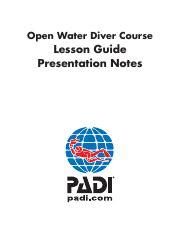 Open Water Diver Manual Answer Key Study Guide Questions Doc