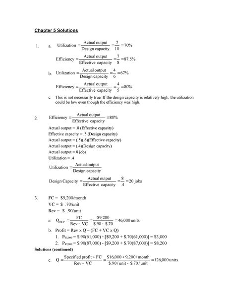 Operations Management Chapter 5 Solutions Epub