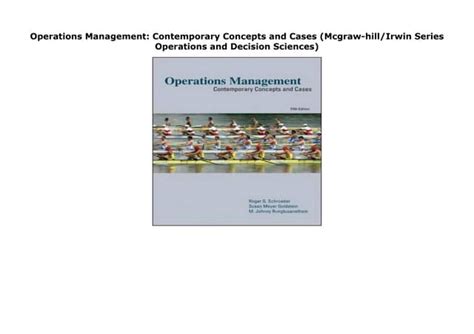 Operations Management Contemporary Concepts and Cases Epub