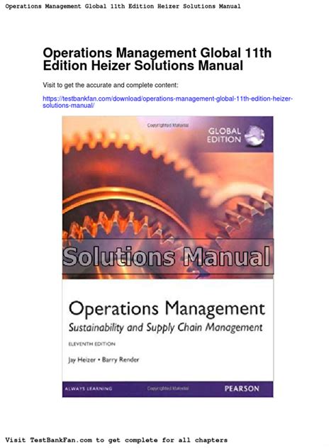 Operations Management Heizer 11 Edition Solutions PDF