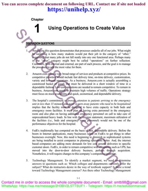 Operations Management Krajewski Answers Reader