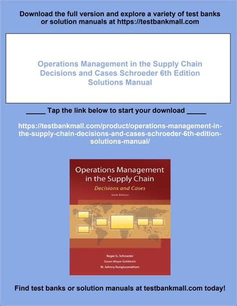 Operations Management Schroeder 6th Edition Solutions Epub