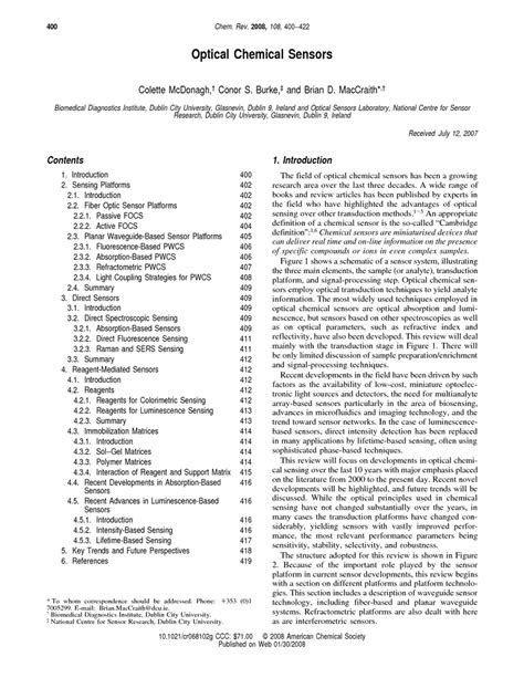 Optical Chemical Sensors 1st Edition Doc