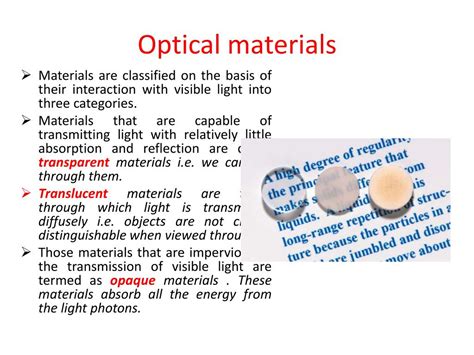 Optical materials: