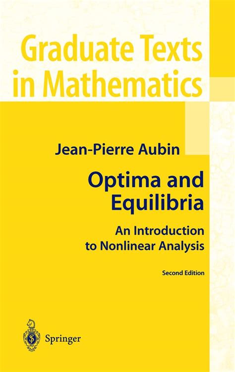 Optima and Equilibria An Introduction to Nonlinear Analysis 2nd Edition PDF