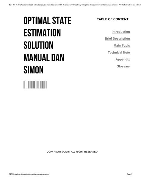 Optimal Estimation Solution Manual Ebook Epub