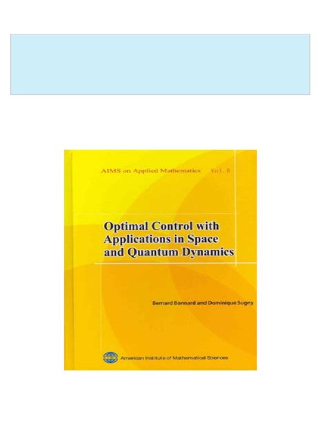 Optimization and Control with Applications 1st Edition Doc