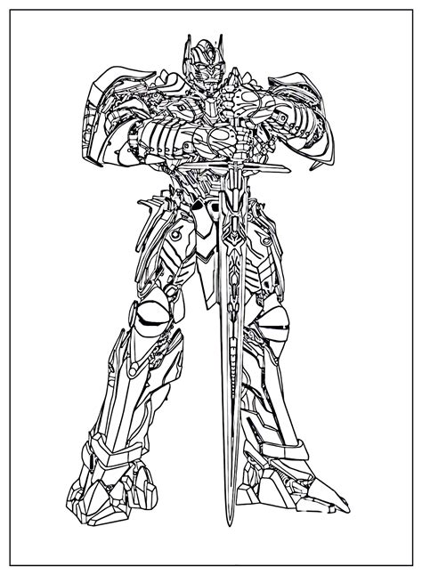 Optimus Prime Transformers Age of Extinction Coloring Page: A Masterpiece for Artistic Expression