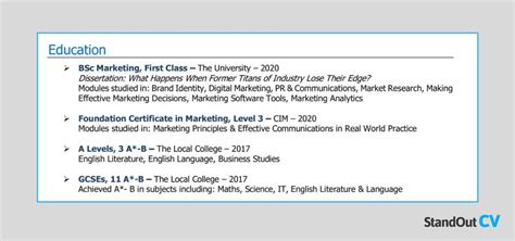 Option 1: Include in Education Section