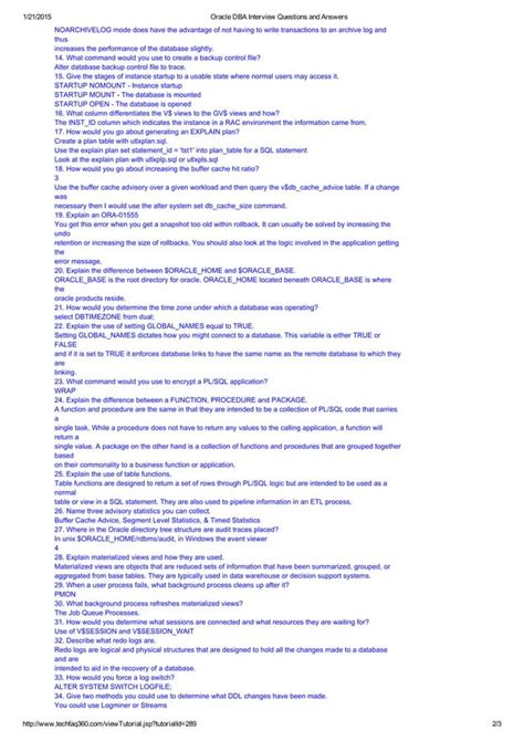 Oracle Dba Interview Questions Answers Dbametrix 4 Doc