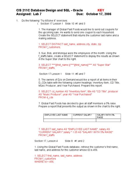 Oracle Midterm Exam Answers Doc