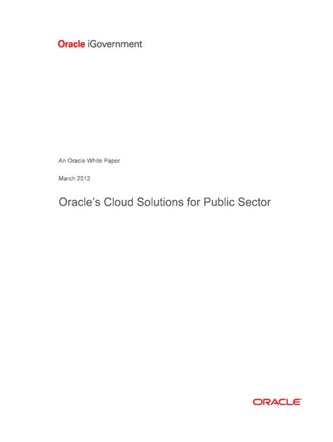 Oracles Cloud Solutions For Public Sector PDF