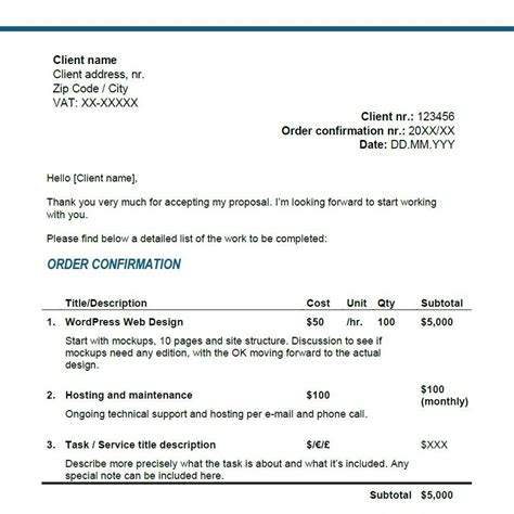 Order Confirmation Template