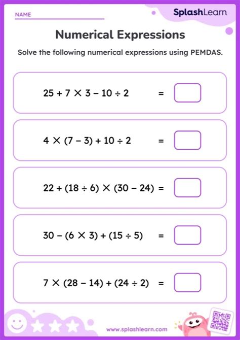 Order of Operations Worksheet for Mastering Numerical Expressions