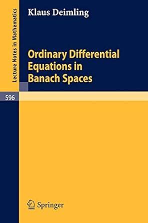 Ordinary Differential Equations in Banach Spaces Epub