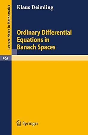 Ordinary Differential Equations in Banach Spaces Epub