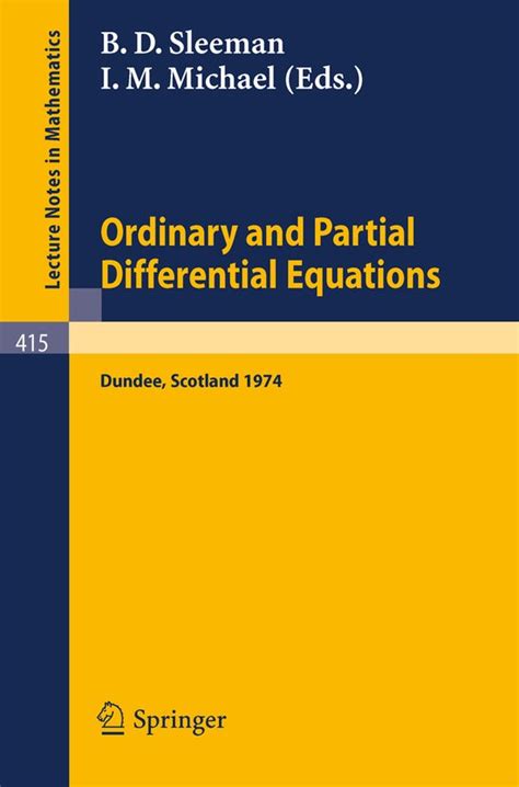 Ordinary and Partial Differential Equations Proceedings of the Eighth Conference held at Dundee, Sco PDF