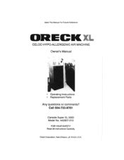 Oreck AIR3000 Ebook Doc