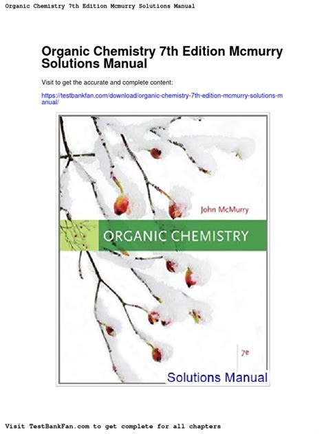 Organic Chemistry Mcmurry 7th Edition Solutions Manual Pdf Epub