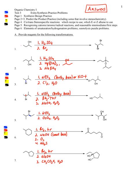 Organic Chemistry Practice Exams And Answers Reader