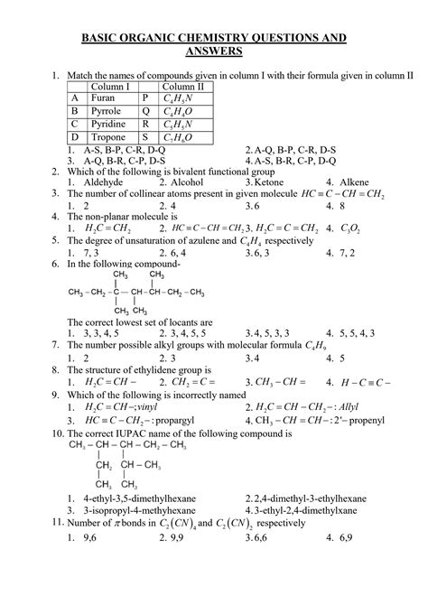 Organic Chemistry Question And Answers Doc