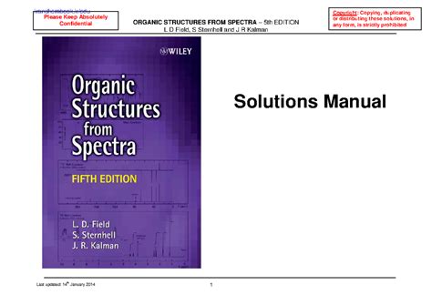 Organic Structures From Spectra Answers 5th Edition Reader