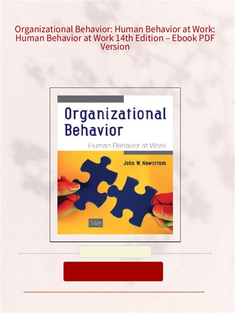 Organizational Behavior: Human Behavior at Work, 11th Ebook Epub