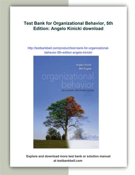 Organizational Behavior Kinicki 5th Edition Ebook Doc