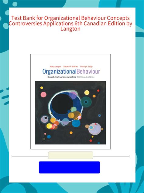 Organizational Behaviour Langton 6th Edition Pdf PDF