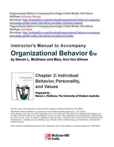 Organizational behavior 6th edition mcshane Ebook Reader