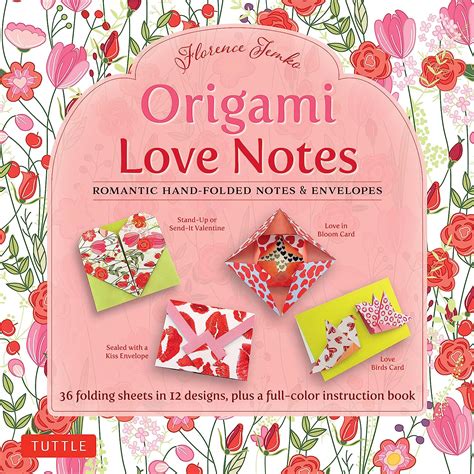 Origami Love Notes Kit Romantic Hand-Folded Notes and Envelopes Kit with Origami Book 12 Original Projects and 36 High-Quality Origami Papers Reader